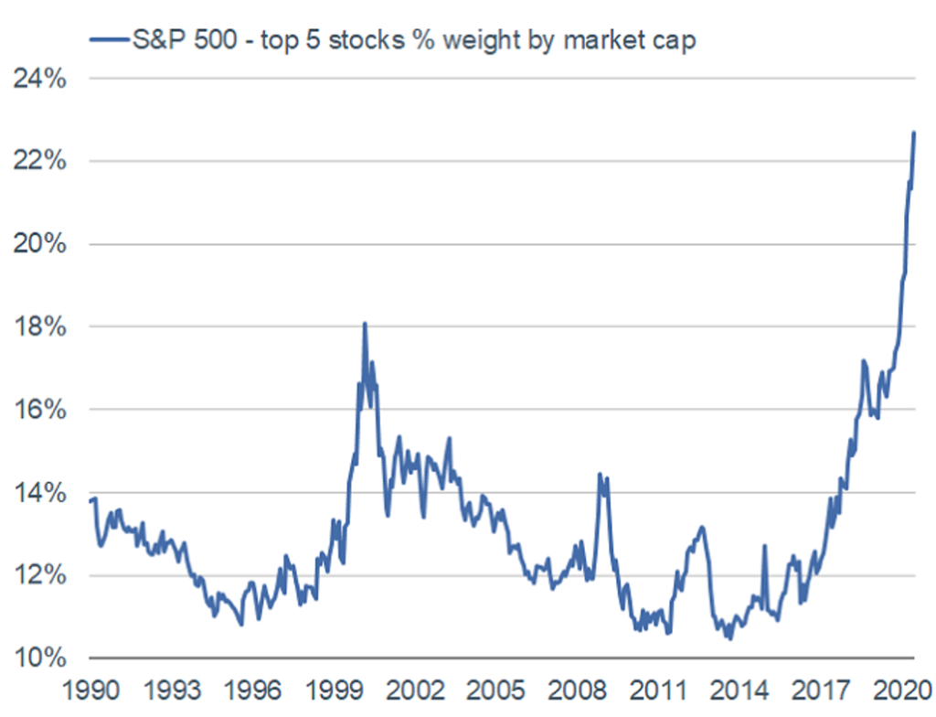 S&P 500 Top 5 Stocks by Market Cap